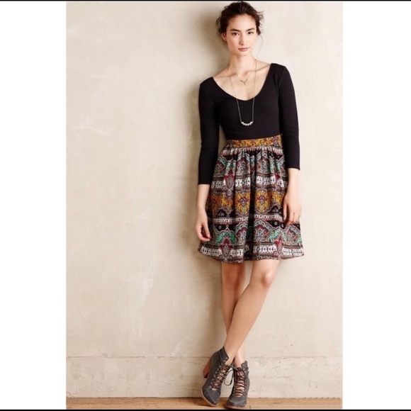 Anthropologie Maeve Paisley Fit And Flare Dress 2 - Picture 1 of 12